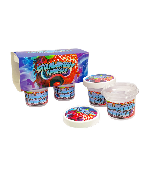 12-Pack Ice Cream Pint Style Containers with Lids & Display Boxes - Strawberry Design