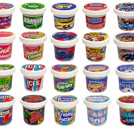 12-Pack Ice Cream Pint Style Containers with Lids & Display Boxes - Wild Berry Design