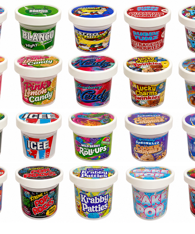 12-Pack Ice Cream Pint Style Containers with Lids & Display Boxes - Wild Berry Design
