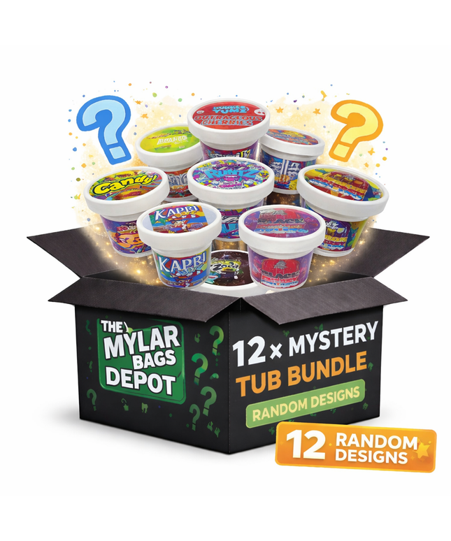 12 Pack 3.5g Plastic Pint-Style Storage Containers – Assorted Designs