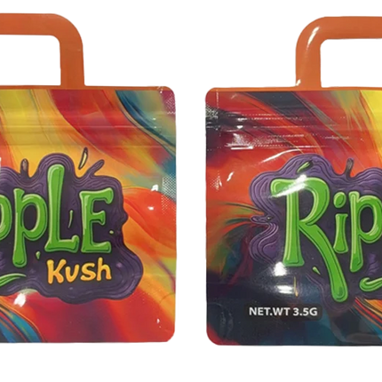 50 Pack 3.5g Handle-Shaped Mylar Bags – Ripple Design