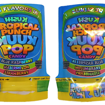 50 Pack 3.5g Shaped Mylar Bags – Tropical Candy Design