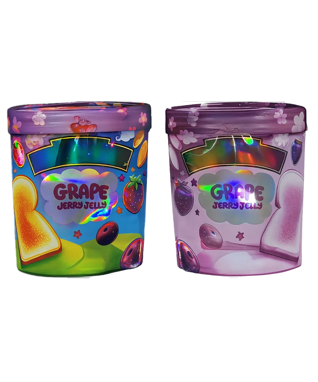 50 Pack 3.5g Shaped Mylar Bags - Grape Jelly Design