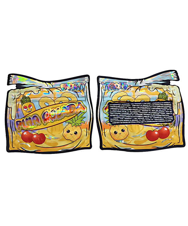 50 Pack 3.5g Shaped Mylar Bags - Tropical Drink Design