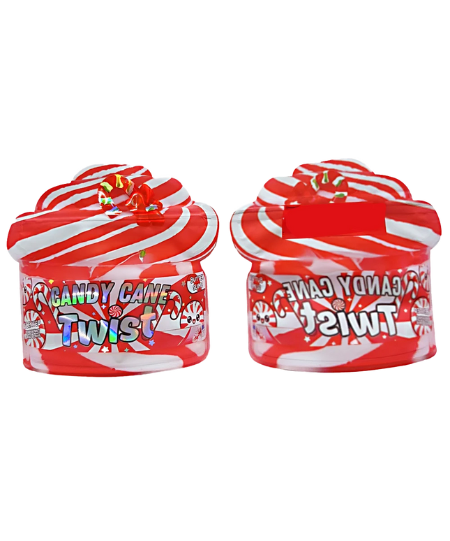 50 Pack 3.5g Shaped Mylar Bags - Candy Cane Twist Design