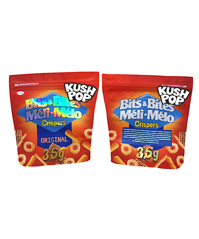 50 Pack 3.5g Shaped Mylar Bags - Crisper Snack Design
