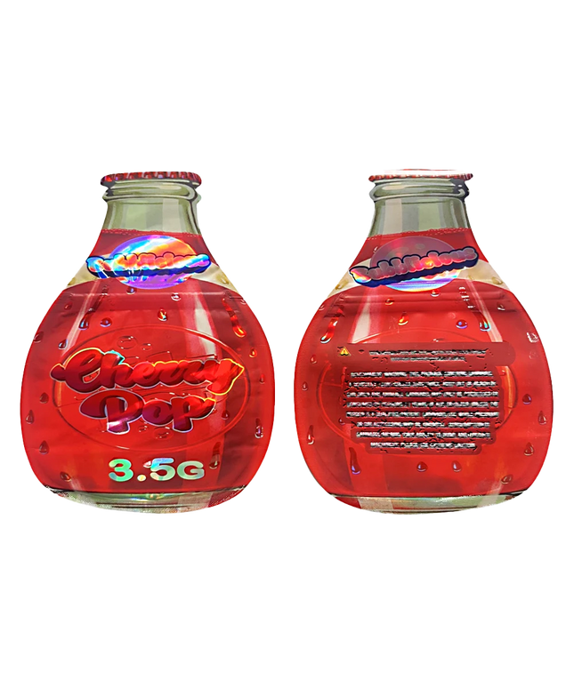 3.5g Cherry Pop Shaped Mylar Bags - 50 Count