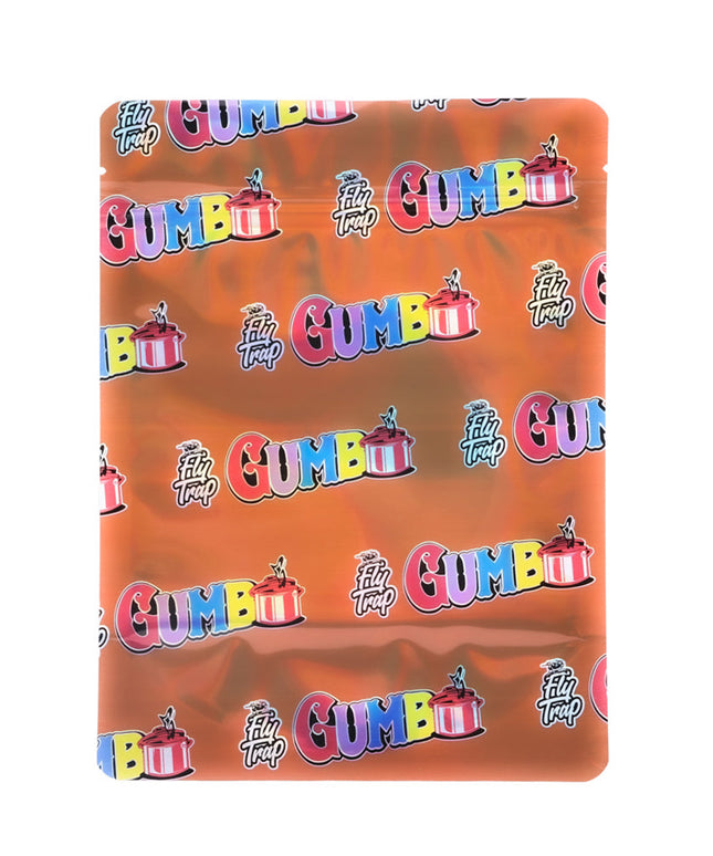 Mylar Bag Frisbee with 'Gumball' branding on an orange background