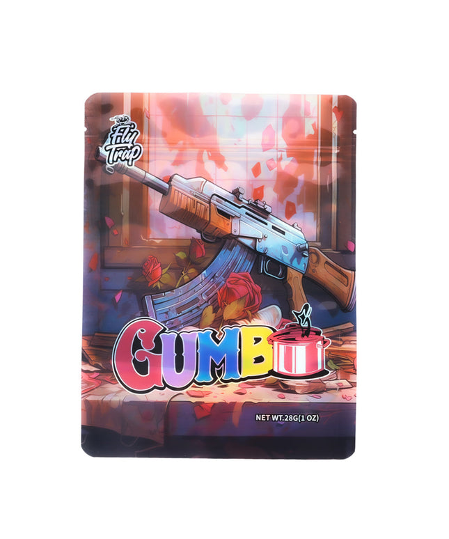 Mylar Bag Gumbi candy packaging with colorful design and text