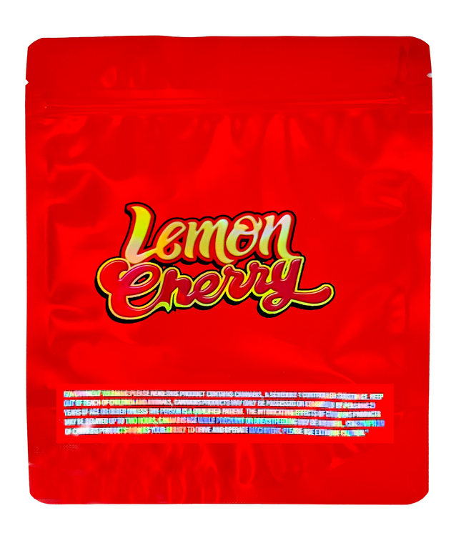 50 Pack 28g Die-Cut Foil Storage Pouches - Citrus Cherry Design