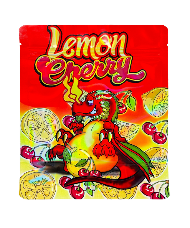 50 Pack 28g Die-Cut Foil Storage Pouches - Citrus Cherry Design