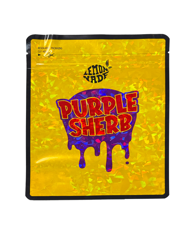 50 Pack 28g Die-Cut Foil Storage Pouches - Purple Swirl Design