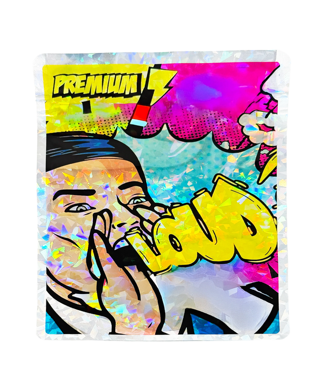 50 Pack 28g Die-Cut Foil Storage Pouches - Bold Graphic Design