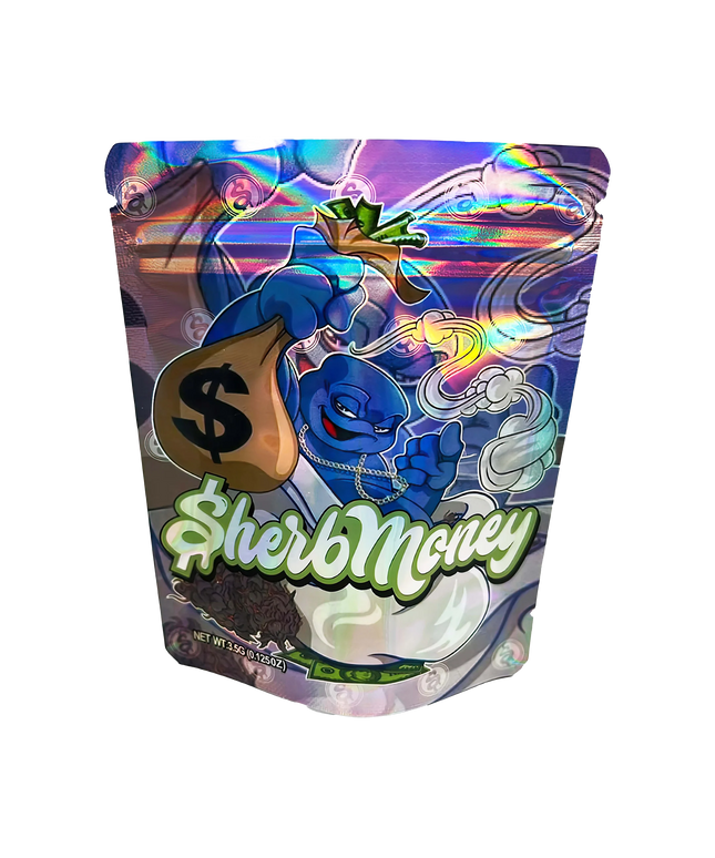 50 Pack 3.5g Mylar Bags - Sherbet Money Design