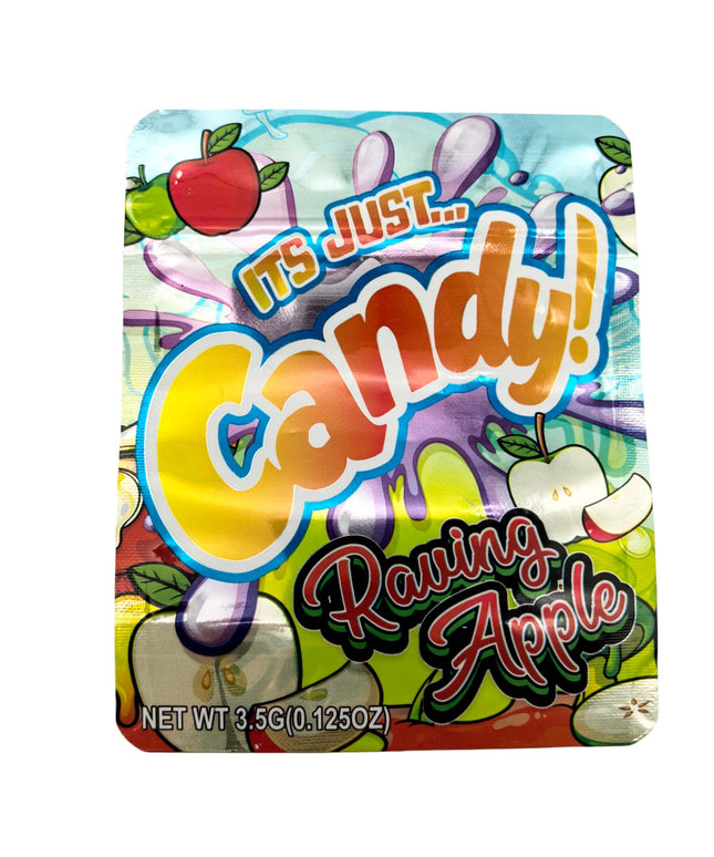 Its Just Candy Poppin Apple 3.5g Exotic Mylar Bags - 50 Pack