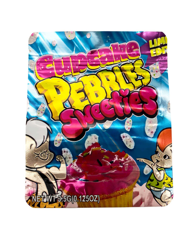 Cupcake Pebbles Sweeties 3.5g Exotic Mylar Bags - 50 Pack