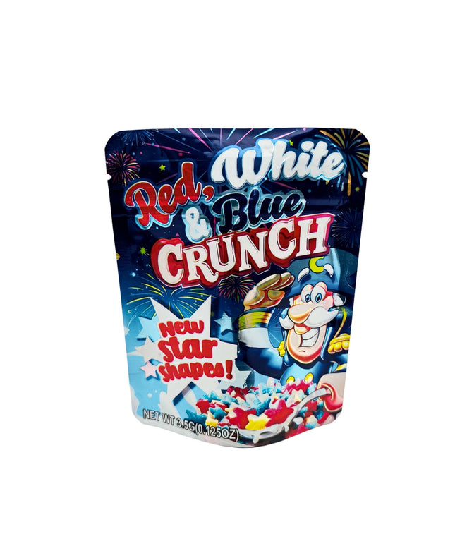 Red White Blue Crunch 3.5g Exotic Mylar Bags - 50 Pack