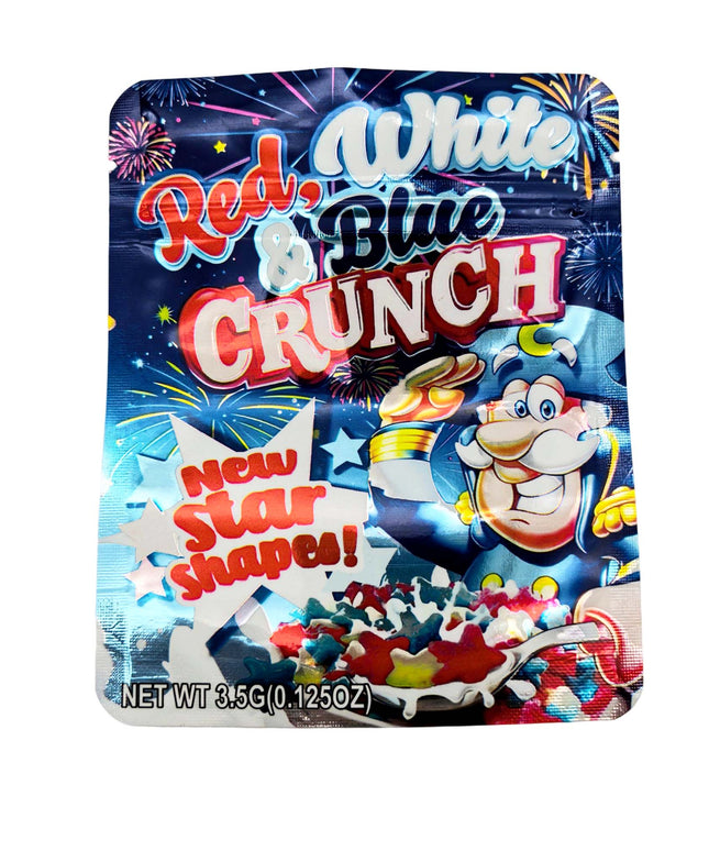 Red White Blue Crunch 3.5g Exotic Mylar Bags - 50 Pack