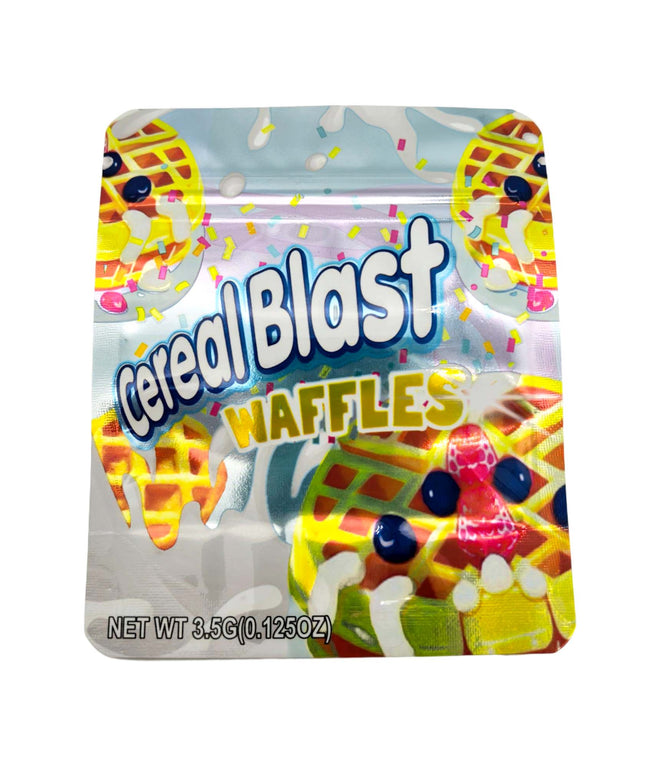 50 Pack 3.5g Cereal Waffle Design Mylar Bags
