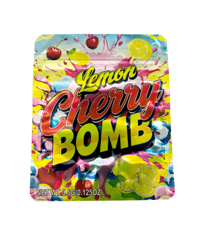 50 Pack 3.5g Lemon Cherry Design Mylar Bags