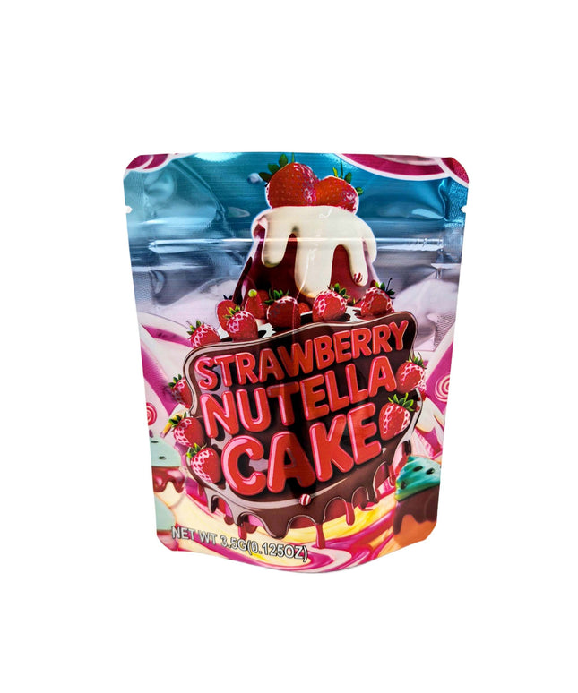 50 Pack 3.5g Strawberry Hazelnut Cake Mylar Bags