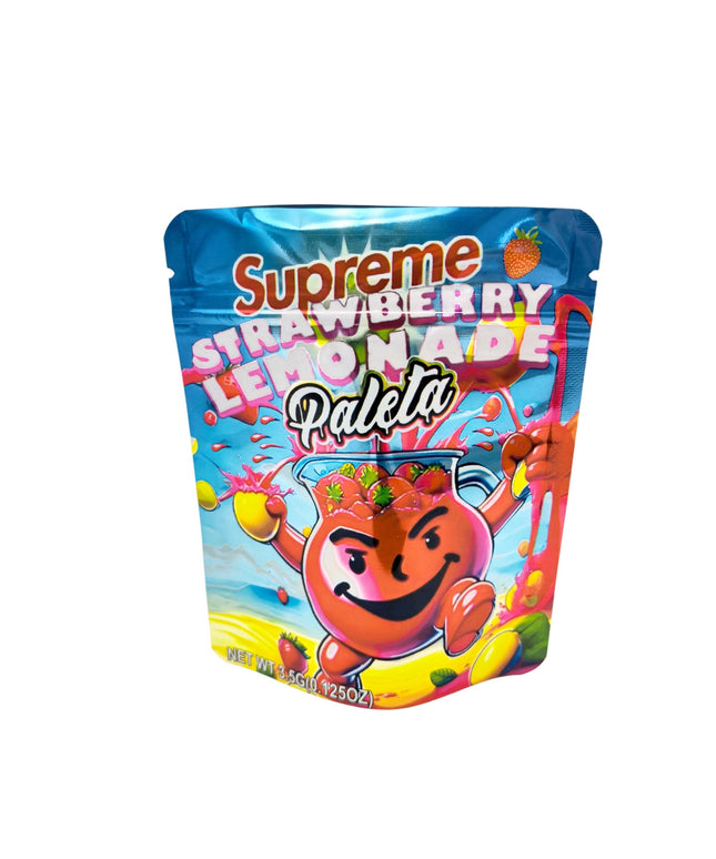 50 Pack 3.5g Supreme Strawberry Lemonade Paleta Mylar Bags