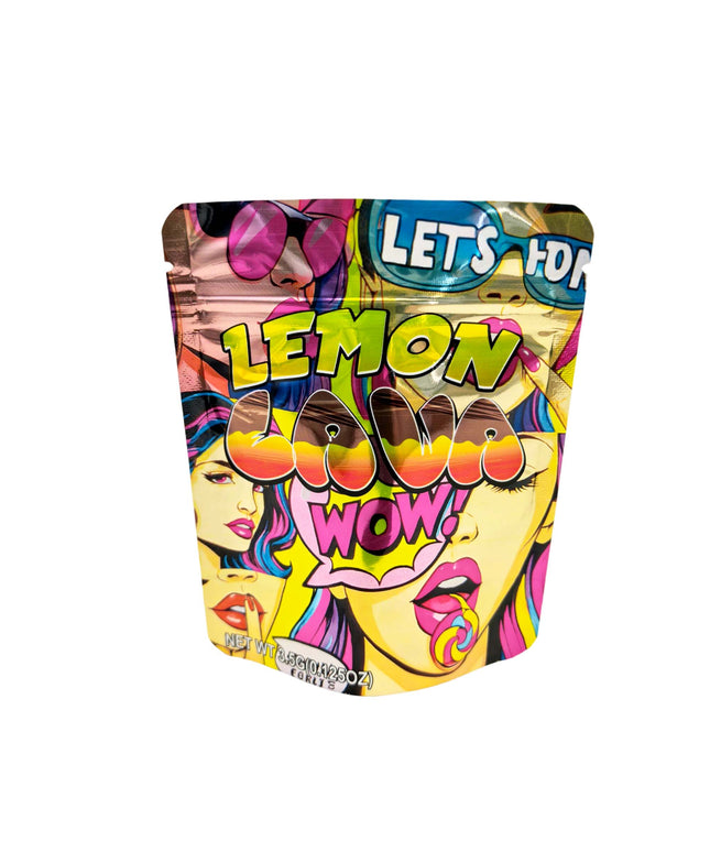 50 Pack 3.5g Lemon Lava Wow Mylar Bags