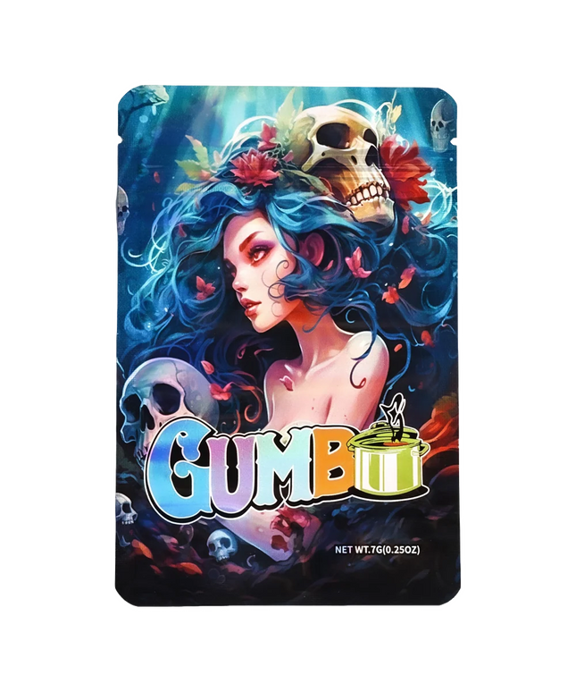 50 Pack 7g Mylar Bags - Woman & Skull Graphic Design