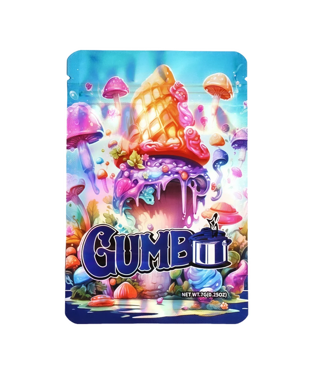 50 Pack 7g Mylar Bags - Mushroom Graphic Design