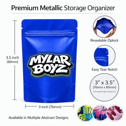 100 Pack 1g Mini (3"x3.5") 1g Mylar Bags Mystery Retail Packaging Pouches - Assorted Designs