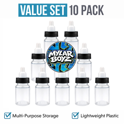 10 Pack 3.5g Baby Bottle Style Plastic Mystery Retail Packaging Pouches - Assorted Designs