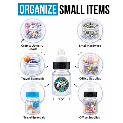 10 Pack 3.5g Baby Bottle Style Plastic Mystery Retail Packaging Pouches - Assorted Designs