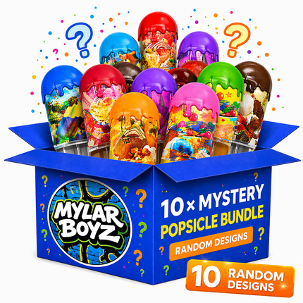 10 Pack 3.5g Popsicle Style Plastic Mystery Retail Packaging Pouches - Assorted Designs
