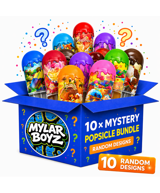 10 Pack 3.5g Popsicle Style Plastic Mystery Retail Packaging Pouches - Assorted Designs