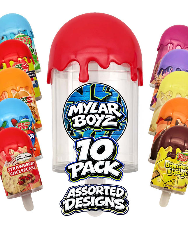 10 Pack 3.5g Popsicle Style Plastic Mystery Retail Packaging Pouches - Assorted Designs