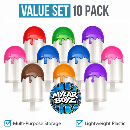 10 Pack 3.5g Popsicle Style Plastic Mystery Retail Packaging Pouches - Assorted Designs
