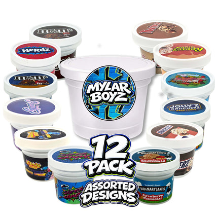 12 Pack 3.5g Popular Ice Cream Pint Style Mystery Retail Packaging Pouches - Assorted Designs