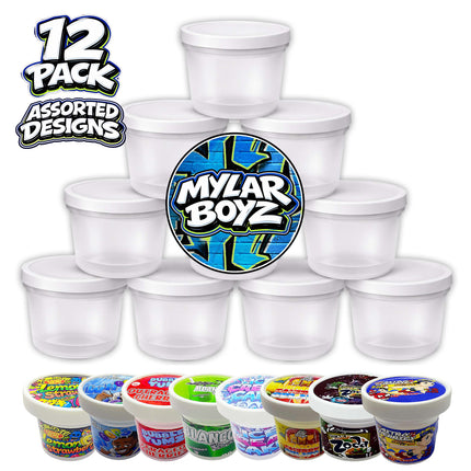 12 Pack 3.5g Premium Ice Cream Pint Style Mystery Retail Packaging Pouches - Assorted Designs