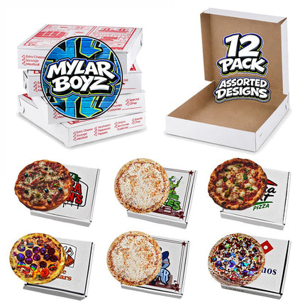 12 Pack Pizza Shaped Bags & Boxes Set Mystery Retail Packaging Pouches - Assorted Designs(Copy)