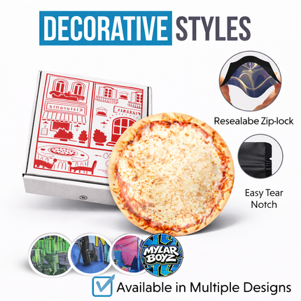 12 Pack Pizza Shaped Bags & Boxes Set Mystery Retail Packaging Pouches - Assorted Designs(Copy)