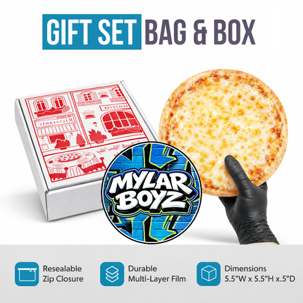 12 Pack Pizza Shaped Bags & Boxes Set Mystery Retail Packaging Pouches - Assorted Designs(Copy)