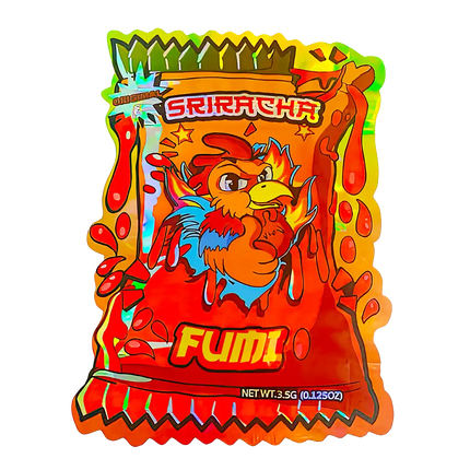 3.5g Shaped Mylar Storage Bag - Sriracha Fumi (50 Count)