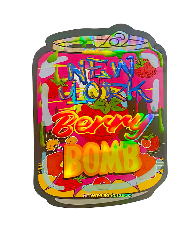3.5g Shaped Mylar Storage Bag - New York Berry (50 Count)