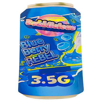 50 Pack 3.5g Shaped Mylar Bags – Blueberry Character Design