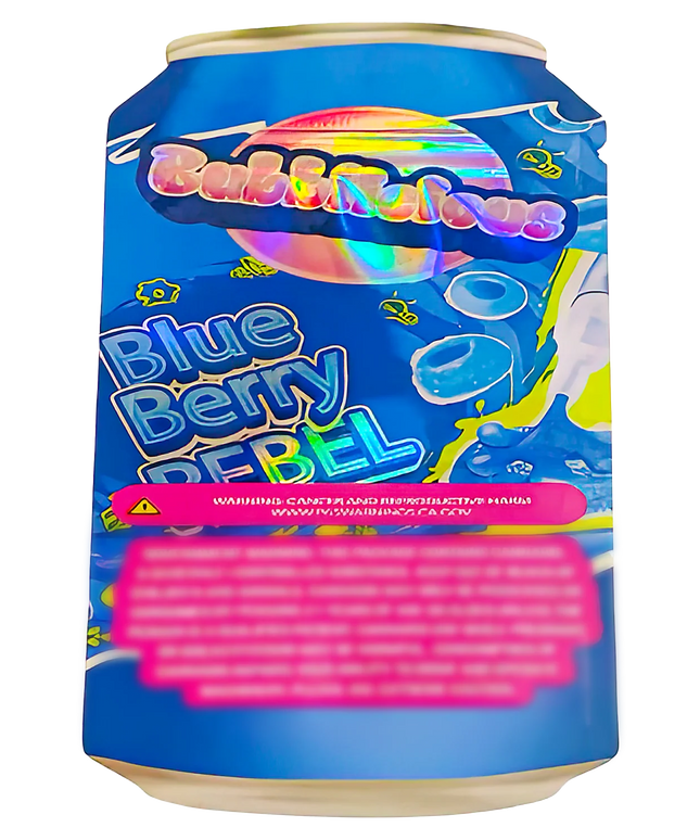 50 Pack 3.5g Shaped Mylar Bags - Blueberry Character Design