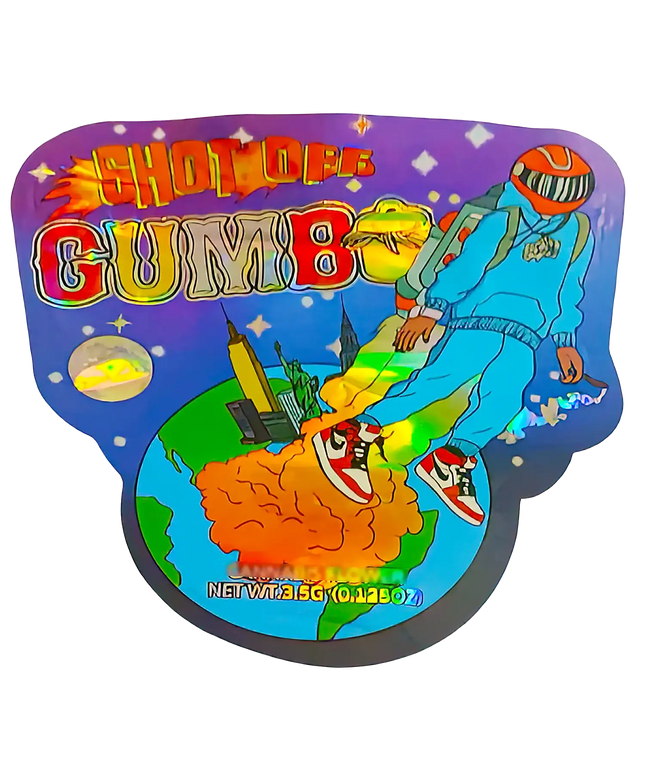 3.5g Shaped Mylar Storage Bag - Shot Off Gumbo (50 Count)