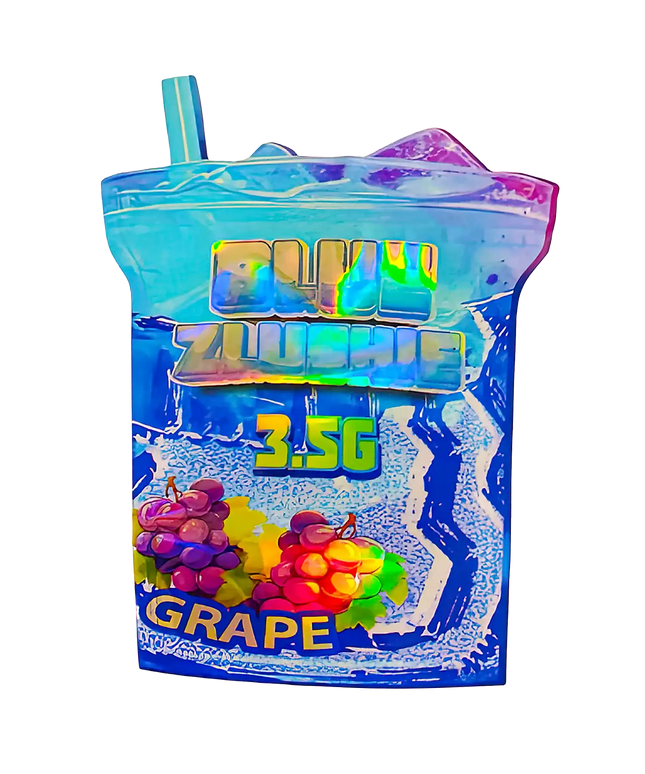 3.5g Shaped Mylar Storage Bag - Blue Zlushie (50 Count)