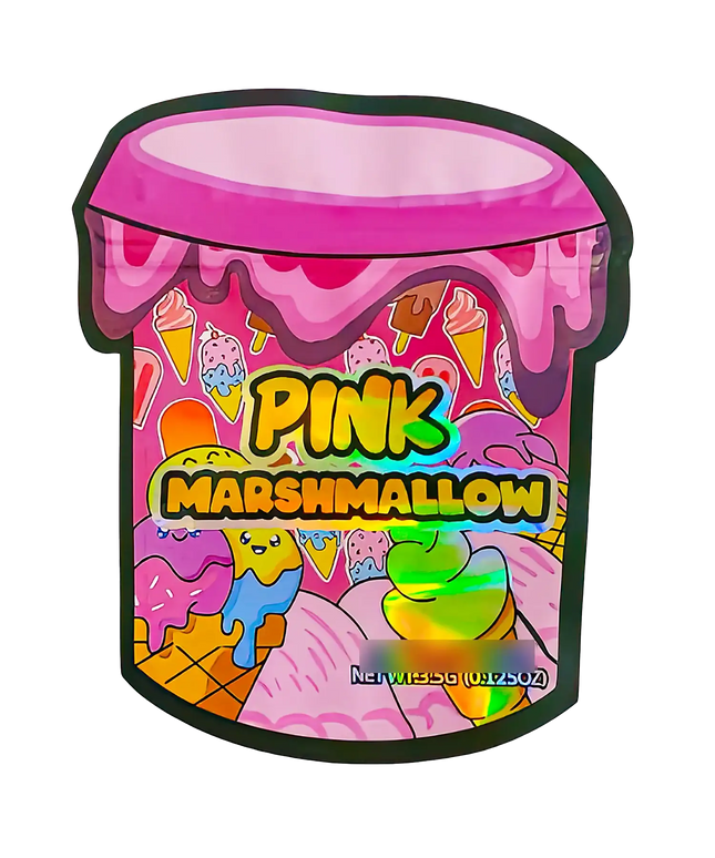 3.5g Shaped Mylar Storage Bag - Pink Marsh (50 Count)