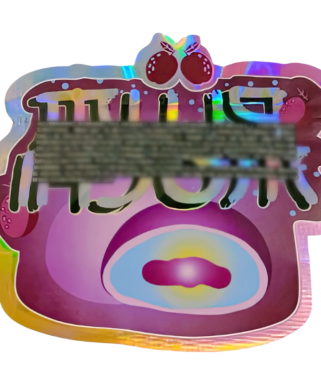 50 Pack 3.5g Shaped Mylar Bags - Plum Moch Design