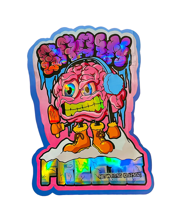 3.5g Shaped Mylar Storage Bag - Brain Freeze (50 Count)